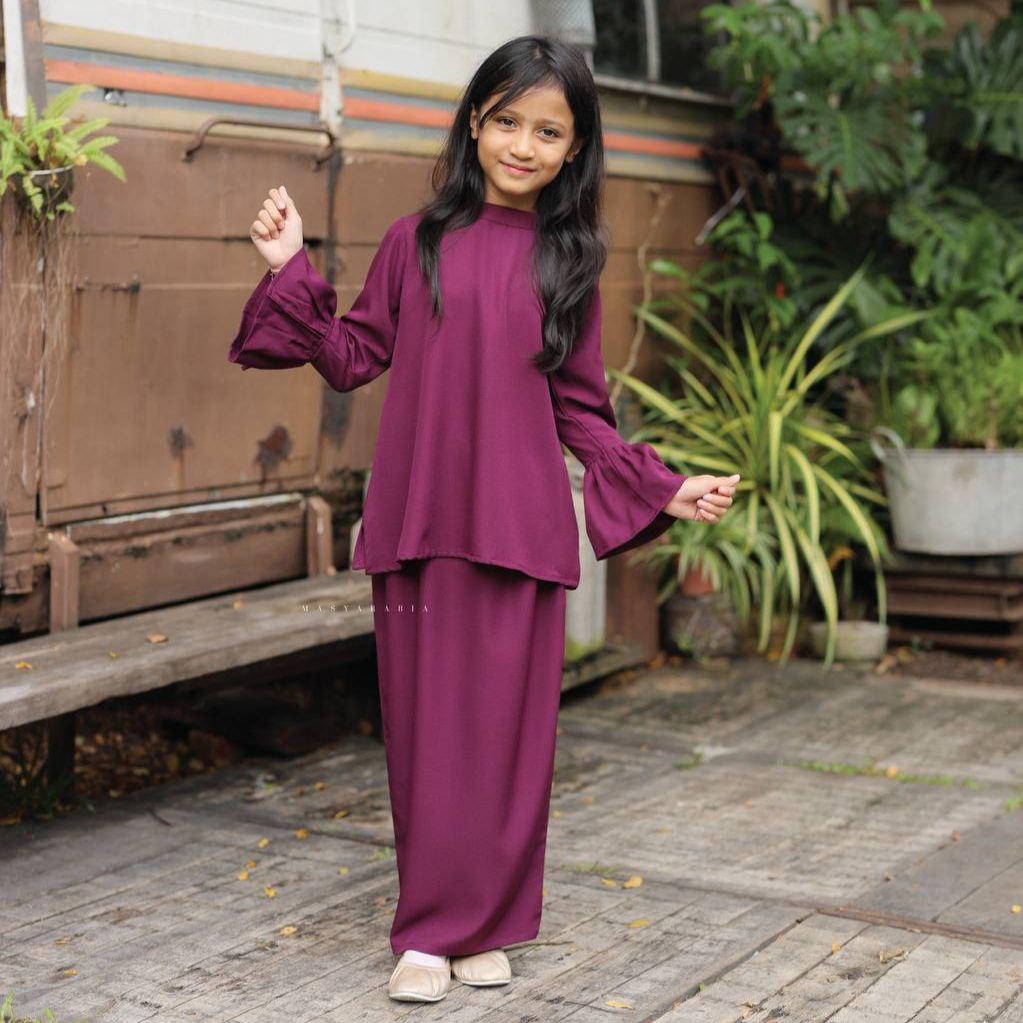 Kurung Aleya Kids baju kurung budak como crepe – Masyarabia