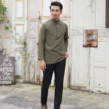 Kurta Bayu Lelaki kurta lelaki como crepe warna Melati – Masyarabia