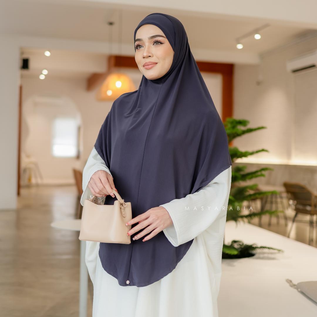Instant Syria Slimfit tudung sarung lycra ironless warna Steel – Masyarabia