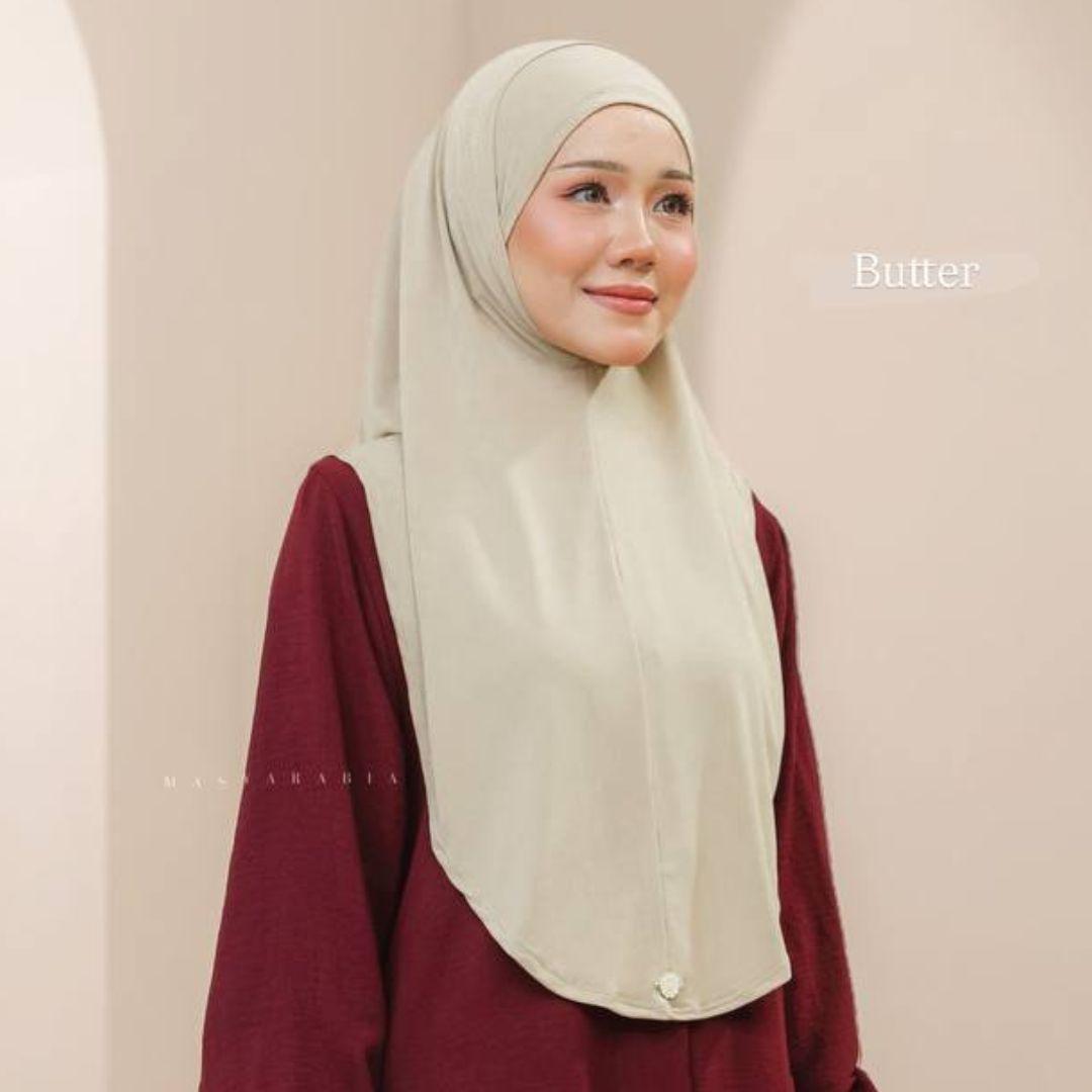 Instant Syria Slimfit tudung sarung lycra ironless warna Butter – Masyarabia