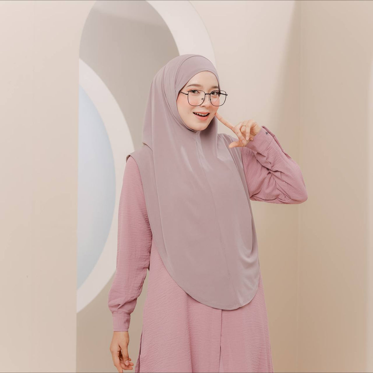 Instant Syria Slimfit tudung sarung lycra ironless warna Mauve – Masyarabia