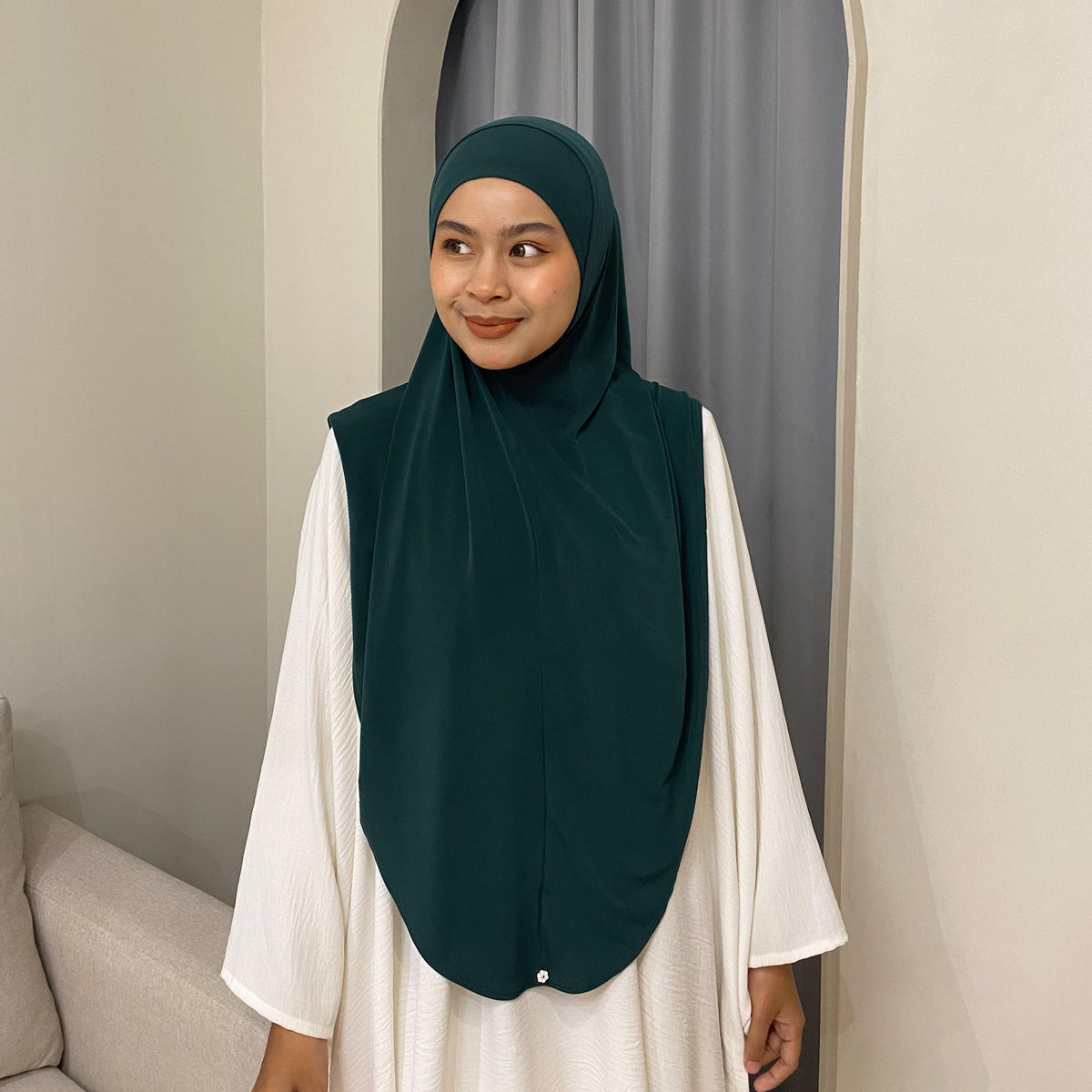 Instant Syria Slimfit tudung sarung lycra ironless warna Forest – Masyarabia